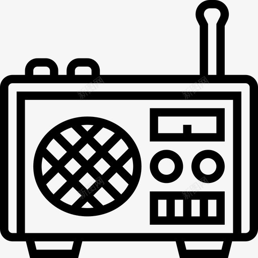 收音机家用电器10线性图标svg_新图网 https://ixintu.com 家用电器 收音机 线性