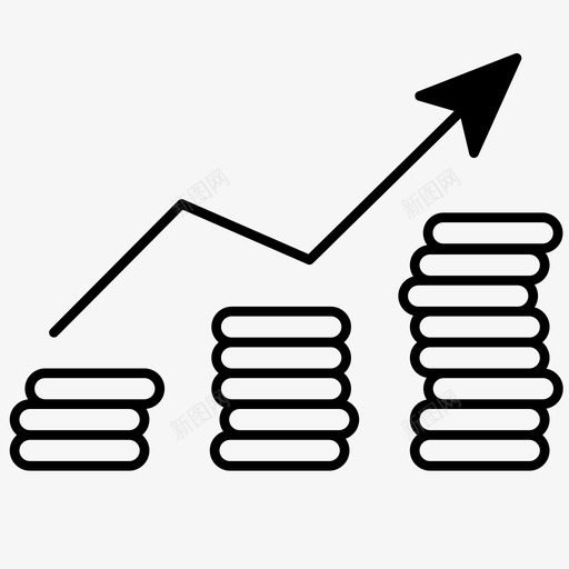 增加财务收入图标svg_新图网 https://ixintu.com 图表 增加 收入 财务 货币