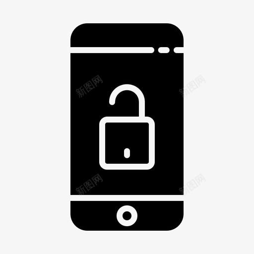 解锁移动应用程序16字形图标svg_新图网 https://ixintu.com 字形 应用程序 移动 解锁