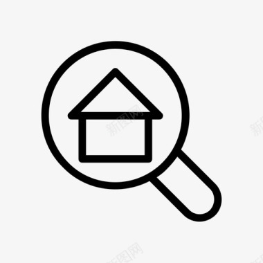 搜索房子家放大镜图标图标
