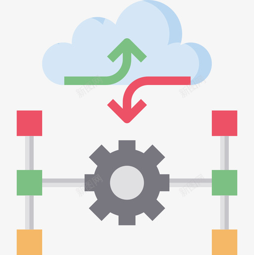 数据库云技术13平面图标svg_新图网 https://ixintu.com 平面 技术 数据库
