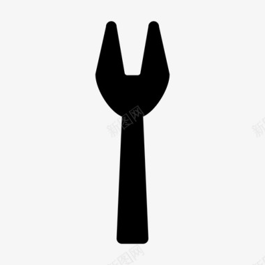 双刃叉子厨房餐厅图标图标