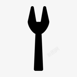 厨房餐厅双刃叉子厨房餐厅图标高清图片