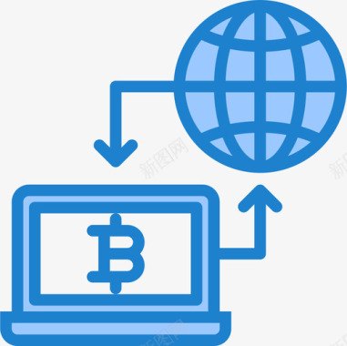 网络比特币74蓝色图标图标