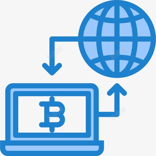 网络比特币74蓝色图标svg_新图网 https://ixintu.com 比特 网络 蓝色