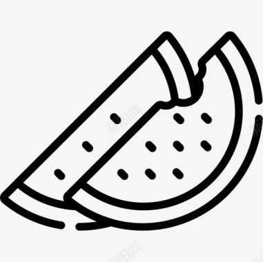 西瓜营养3直线型图标图标