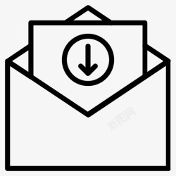 电子邮件收件箱电子邮件箭头收件箱图标高清图片