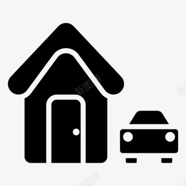 房子建筑物汽车图标图标