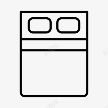 双人床建筑师建筑图标图标