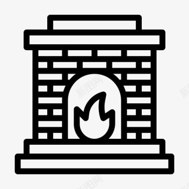 壁炉柴火暖气图标图标