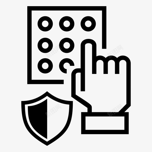 密码加密锁定图标svg_新图网 https://ixintu.com 保护 加密 安全 密码 锁定