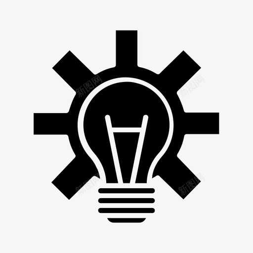 构思设置灯泡中心距图标svg_新图网 https://ixintu.com 中心距 构思设置 灯泡 设置图示符 选项 齿轮
