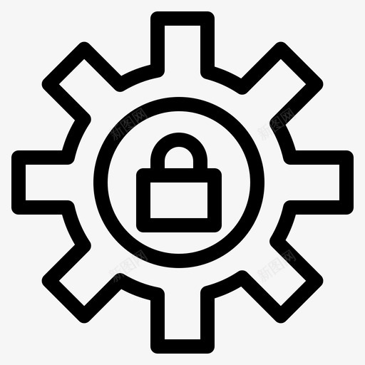齿轮锁设置图标svg_新图网 https://ixintu.com 技术支持线 支撑 设置 锁 齿轮