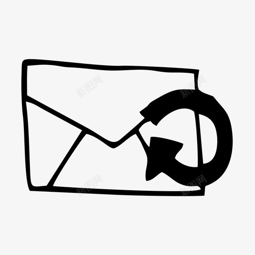 电子邮件信封手绘图标svg_新图网 https://ixintu.com 信函 信封 图标 实心 手绘 电子邮件