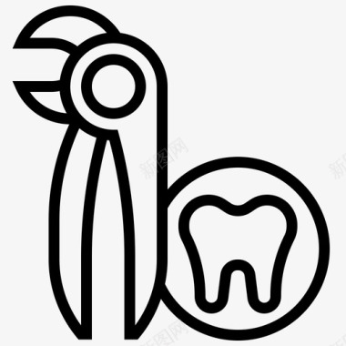 拔牙牙齿工具图标图标