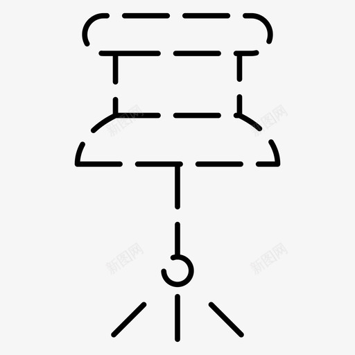 固定连接图钉图标svg_新图网 https://ixintu.com 固定 图钉 基本用户界面虚线 连接