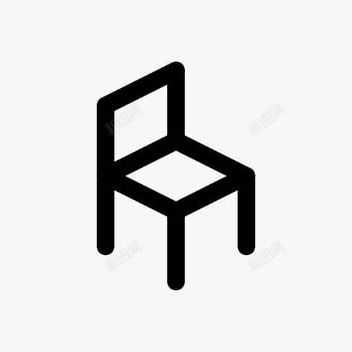 椅子家具休息图标svg_新图网 https://ixintu.com 休息 家具 带圆帽的直线 座位 椅子