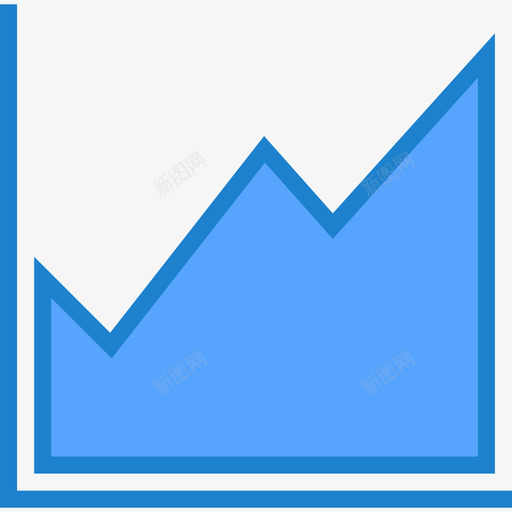 折线图图表3蓝色图标svg_新图网 https://ixintu.com 图表3 折线图 蓝色