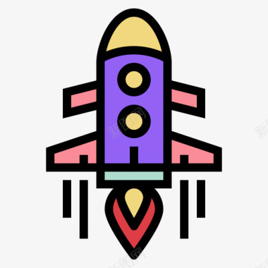 火箭游戏中心3线性颜色图标图标