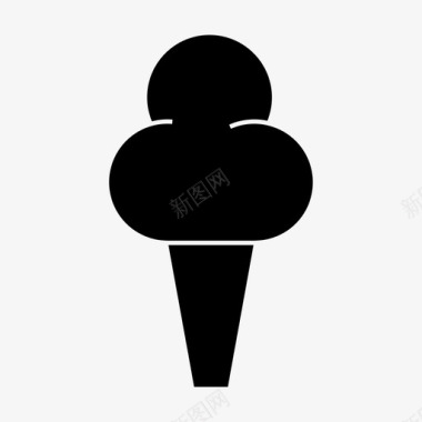 冰淇淋筒美味甜蜜图标图标