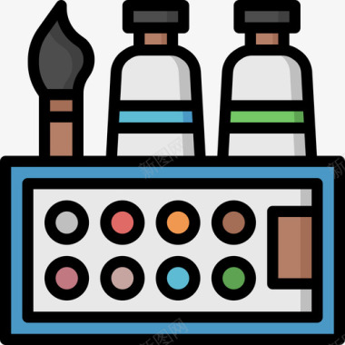 油漆辊工具29线颜色图标图标