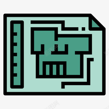平面图建筑109线形颜色图标图标