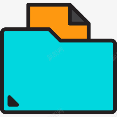 文件夹文件和文件夹10线性颜色图标图标