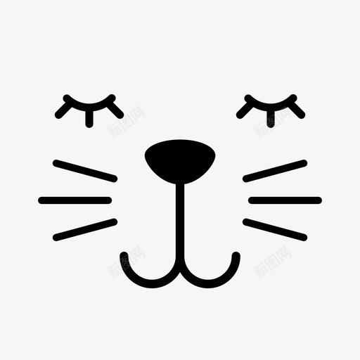 猫动物小猫图标svg_新图网 https://ixintu.com 动物 宠物 小猫 猫 胡须