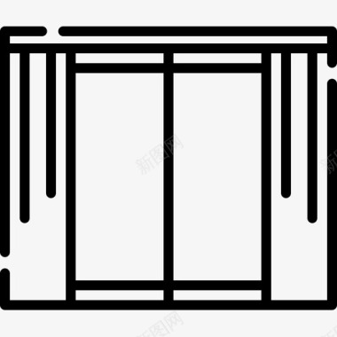 窗帘家具30线性图标图标