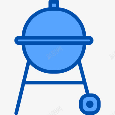 烧烤食物120蓝色图标图标