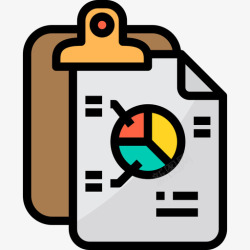 六种颜色企业报告报告企业管理33线性颜色图标高清图片