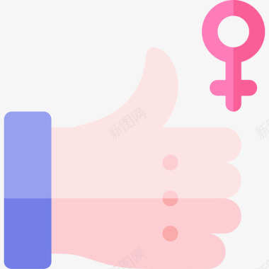 竖起大拇指妇女节9平淡图标图标