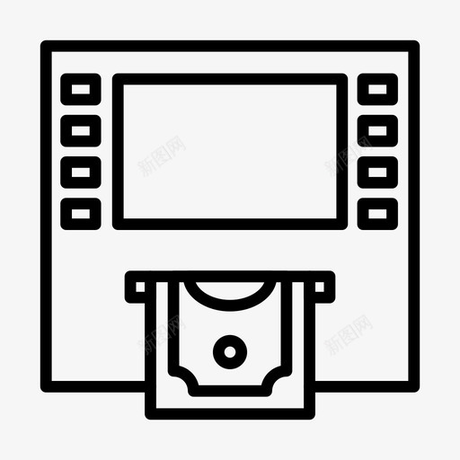 自动取款机银行美元图标svg_新图网 https://ixintu.com 美元 自动取款机 货币 金融行字形64px 银行