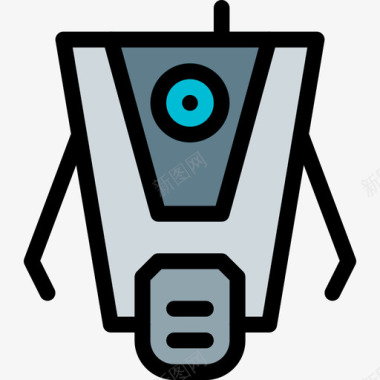 机器人机器人6线性颜色图标图标