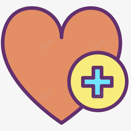 心脏保健13线性颜色图标svg_新图网 https://ixintu.com 保健13 心脏 线性颜色