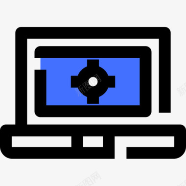 笔记本电脑电脑34蓝色图标图标