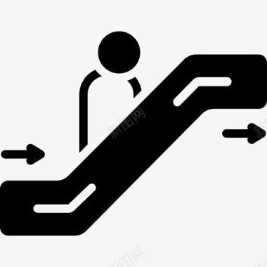 自动扶梯乘客楼梯图标图标