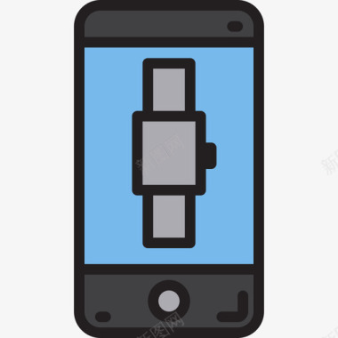 智能手机移动应用程序2线性颜色图标图标
