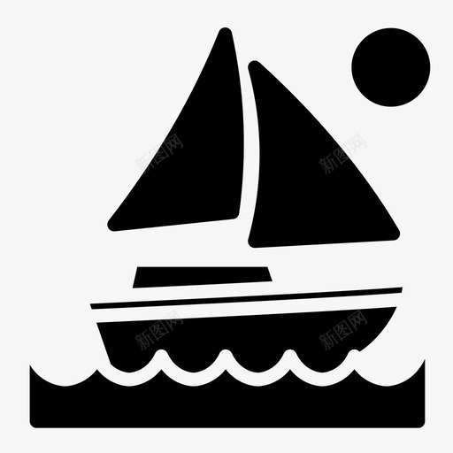 帆船沙滩船图标svg_新图网 https://ixintu.com 乐趣 假期 夏日 帆船 暑假 沙滩