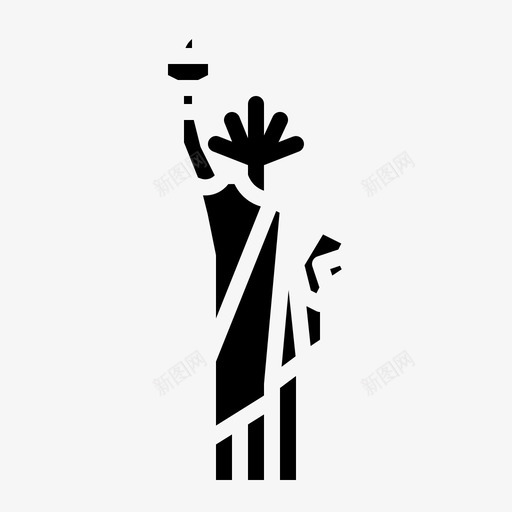 自由女神像美国地标图标svg_新图网 https://ixintu.com 地标 女神像 美国 自由