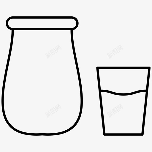 牛奶瓶子杯子图标svg_新图网 https://ixintu.com 咖啡店 图标 杯子 牛奶 瓶子 轮廓