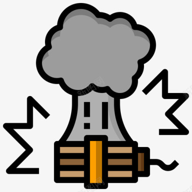 爆炸污染18线性颜色图标图标