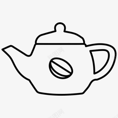 咖啡壶咖啡店轮廓图标图标