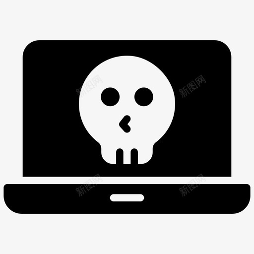 骷髅笔记本电脑危险恶意软件图标svg_新图网 https://ixintu.com 64像素 互联网 危险 字形 安全线 恶意 电脑 病毒 笔记本 软件 骷髅
