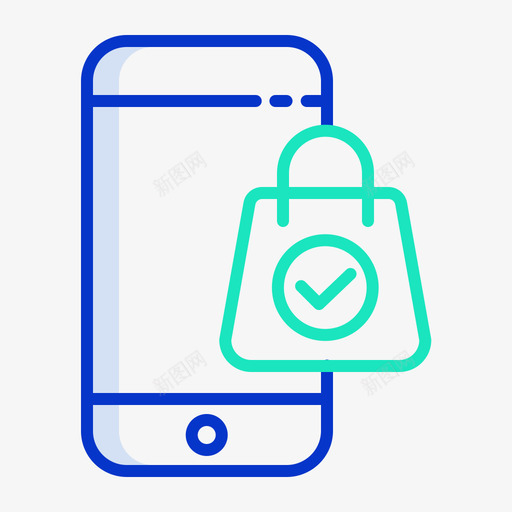 购物袋移动应用程序19轮廓颜色图标svg_新图网 https://ixintu.com 移动应用程序19 购物袋 轮廓颜色