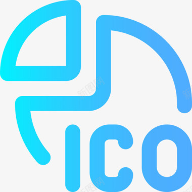 Ico加密货币23梯度图标图标