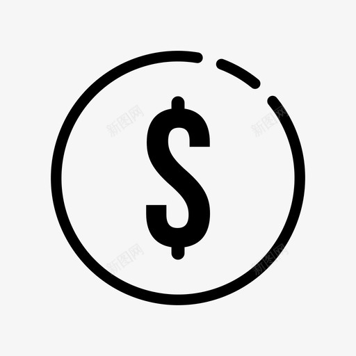 货币硬币美元图标svg_新图网 https://ixintu.com 支付 硬币 美元 货币 金融