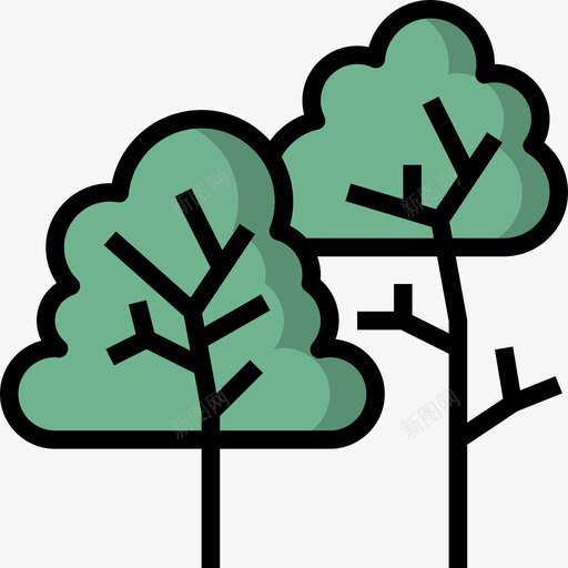 树木园林工具7线条颜色图标svg_新图网 https://ixintu.com 园林工具 树木 线条 颜色
