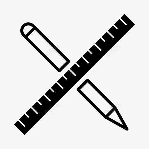 铅笔和尺子厘米绘图图标svg_新图网 https://ixintu.com 厘米 绘图 铅笔和尺子
