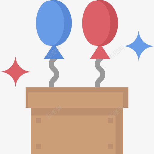 气球派对64平的图标svg_新图网 https://ixintu.com 平的 气球 派对